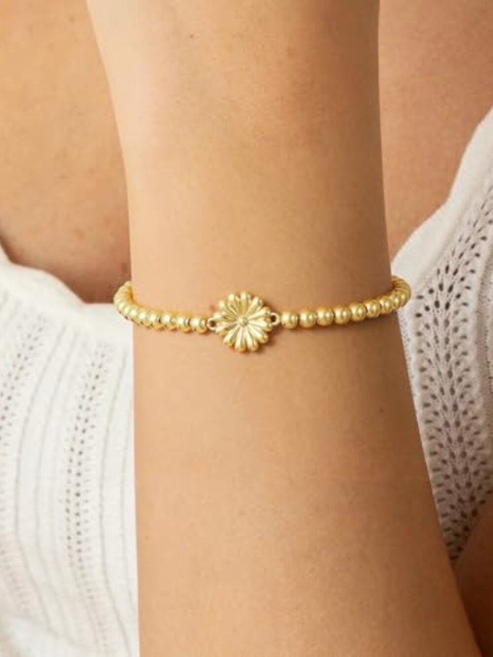 New -  Gold Bracelets for Women 14K Gold‎ Beaded Bracelets Stackable Bracelets